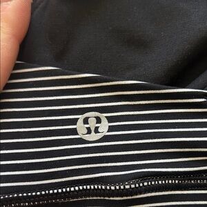 Lululemon Black and White Striped sports bra